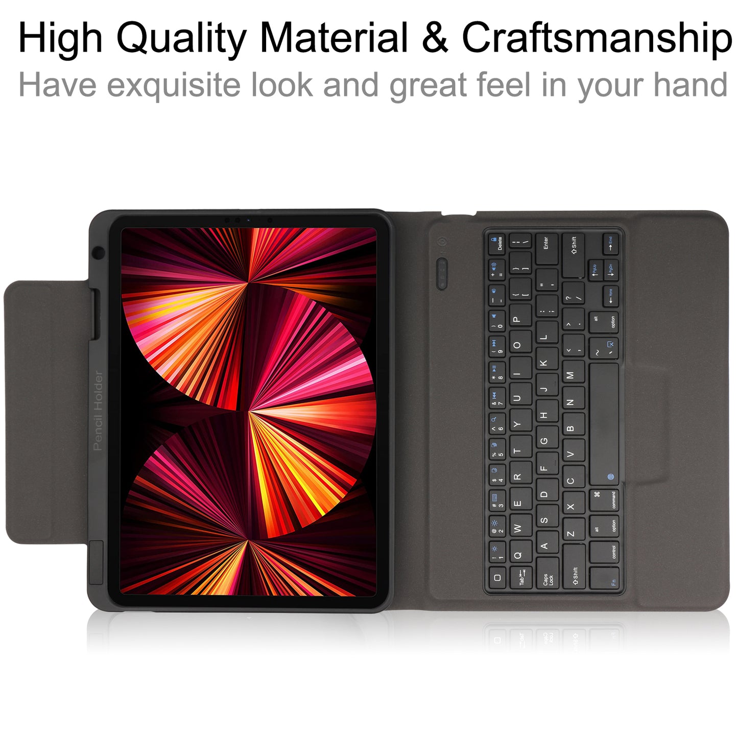 6016 Compact and Thin Wireless Bluetooth Keyboard + Delicate PU Leather Protective Cover Case for iPad Pro 11-inch (2021)/(2020)/(2018)/Air (2022)/(2020)