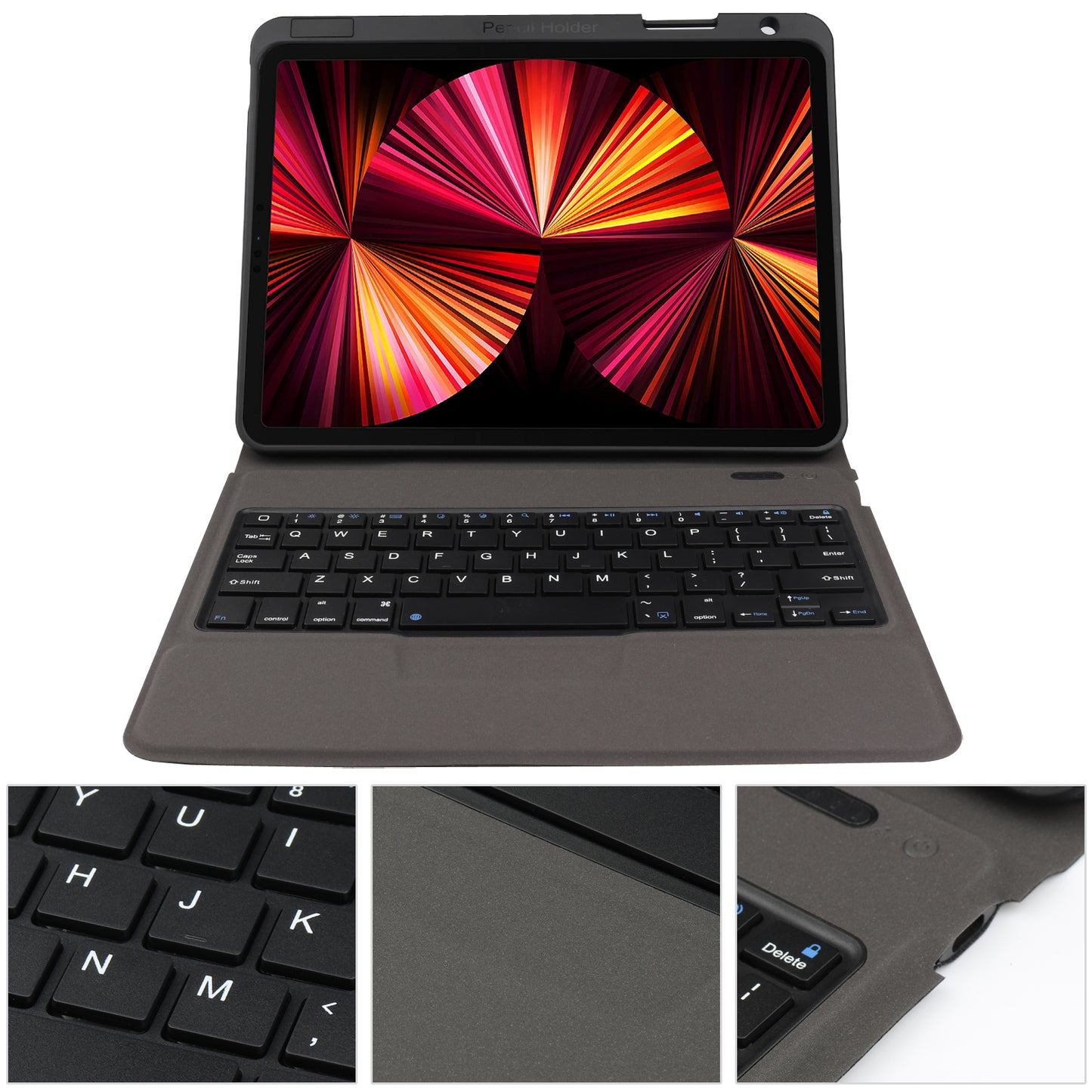 6016 Compact and Thin Wireless Bluetooth Keyboard + Delicate PU Leather Protective Cover Case for iPad Pro 11-inch (2021)/(2020)/(2018)/Air (2022)/(2020)