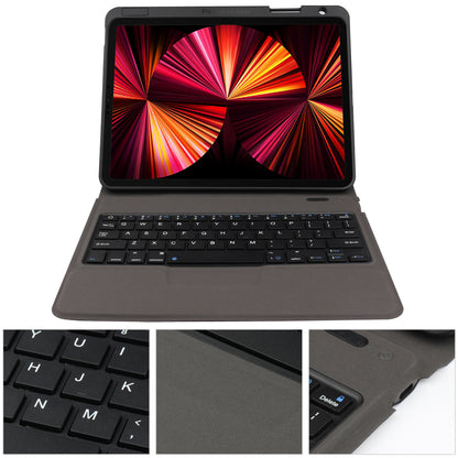 6016 Compact and Thin Wireless Bluetooth Keyboard + Delicate PU Leather Protective Cover Case for iPad Pro 11-inch (2021)/(2020)/(2018)/Air (2022)/(2020)