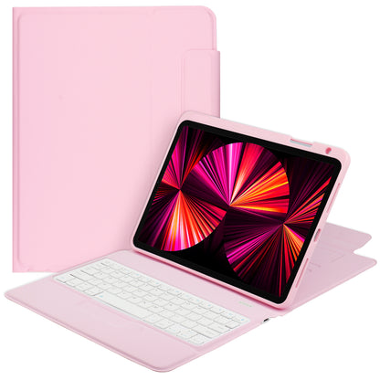 6016 Compact and Thin Wireless Bluetooth Keyboard + Delicate PU Leather Protective Cover Case for iPad Pro 11-inch (2021)/(2020)/(2018)/Air (2022)/(2020)