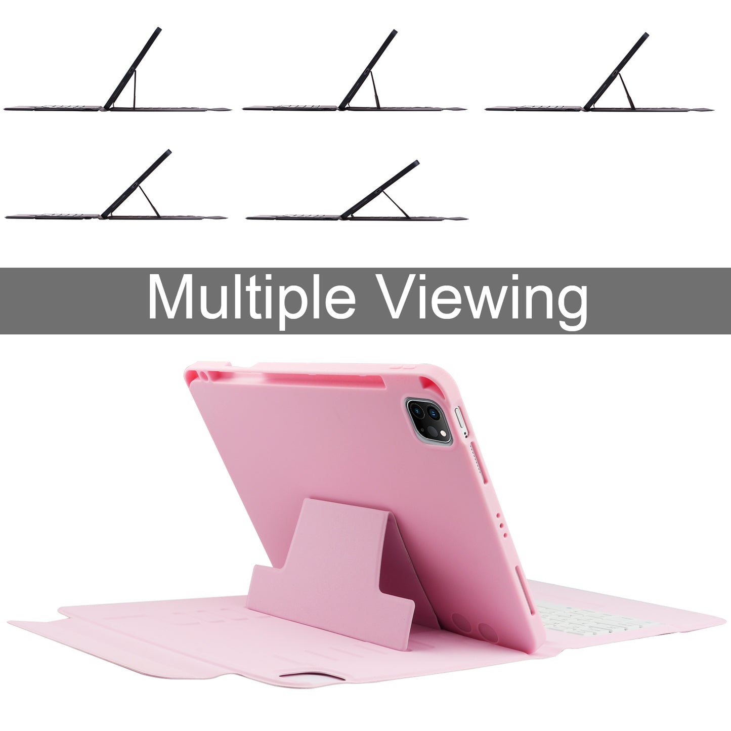 6016 Compact and Thin Wireless Bluetooth Keyboard + Delicate PU Leather Protective Cover Case for iPad Pro 11-inch (2021)/(2020)/(2018)/Air (2022)/(2020)