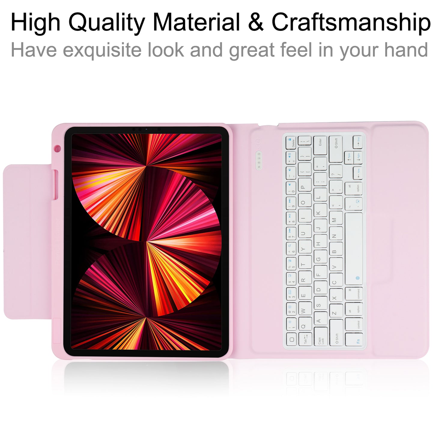 6016 Compact and Thin Wireless Bluetooth Keyboard + Delicate PU Leather Protective Cover Case for iPad Pro 11-inch (2021)/(2020)/(2018)/Air (2022)/(2020)