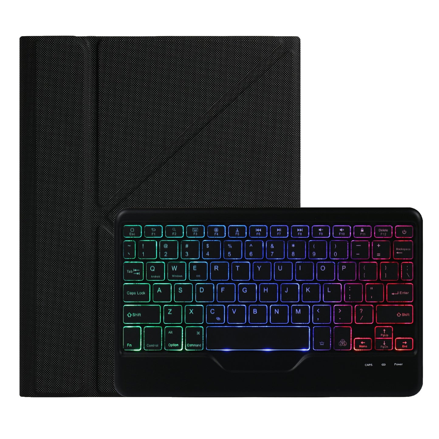 B07S Bluetooth Keyboard with Triangle Support Stand Leather Case [with Backlit] for iPad 9.7 (2017) (2018) / iPad Pro 9.7 (2016) / iPad Air 2