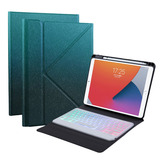 B07S Bluetooth Keyboard with Triangle Support Stand Leather Case [with Backlit] for iPad 9.7 (2017) (2018) / iPad Pro 9.7 (2016) / iPad Air 2