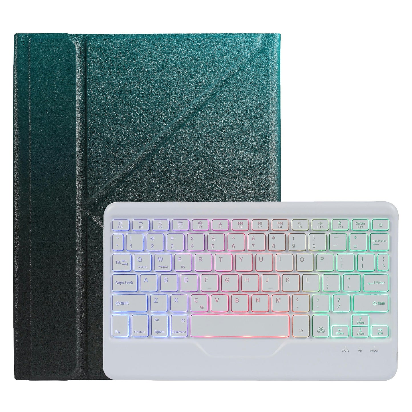 B07S Bluetooth Keyboard with Triangle Support Stand Leather Case [with Backlit] for iPad 9.7 (2017) (2018) / iPad Pro 9.7 (2016) / iPad Air 2