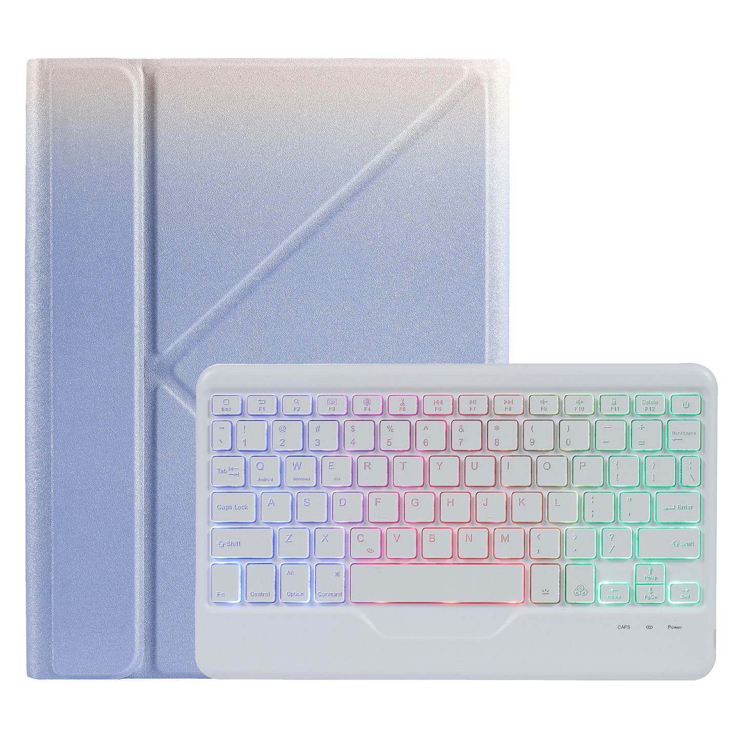 B07S Bluetooth Keyboard with Triangle Support Stand Leather Case [with Backlit] for iPad 9.7 (2017) (2018) / iPad Pro 9.7 (2016) / iPad Air 2