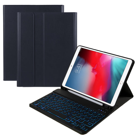 A07BS Ultra Thin Detachable Bluetooth Keyboard Leather Case with Pen Slot and Backlit for iPad Air/Air 2/Pro 9.7 (2016)/9.7 (2017)/(2018)