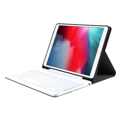 A07BS Ultra Thin Detachable Bluetooth Keyboard Leather Case with Pen Slot and Backlit for iPad Air/Air 2/Pro 9.7 (2016)/9.7 (2017)/(2018)