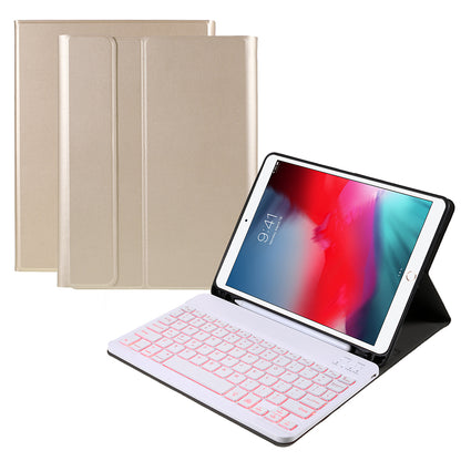 A07BS Ultra Thin Detachable Bluetooth Keyboard Leather Case with Pen Slot and Backlit for iPad Air/Air 2/Pro 9.7 (2016)/9.7 (2017)/(2018)