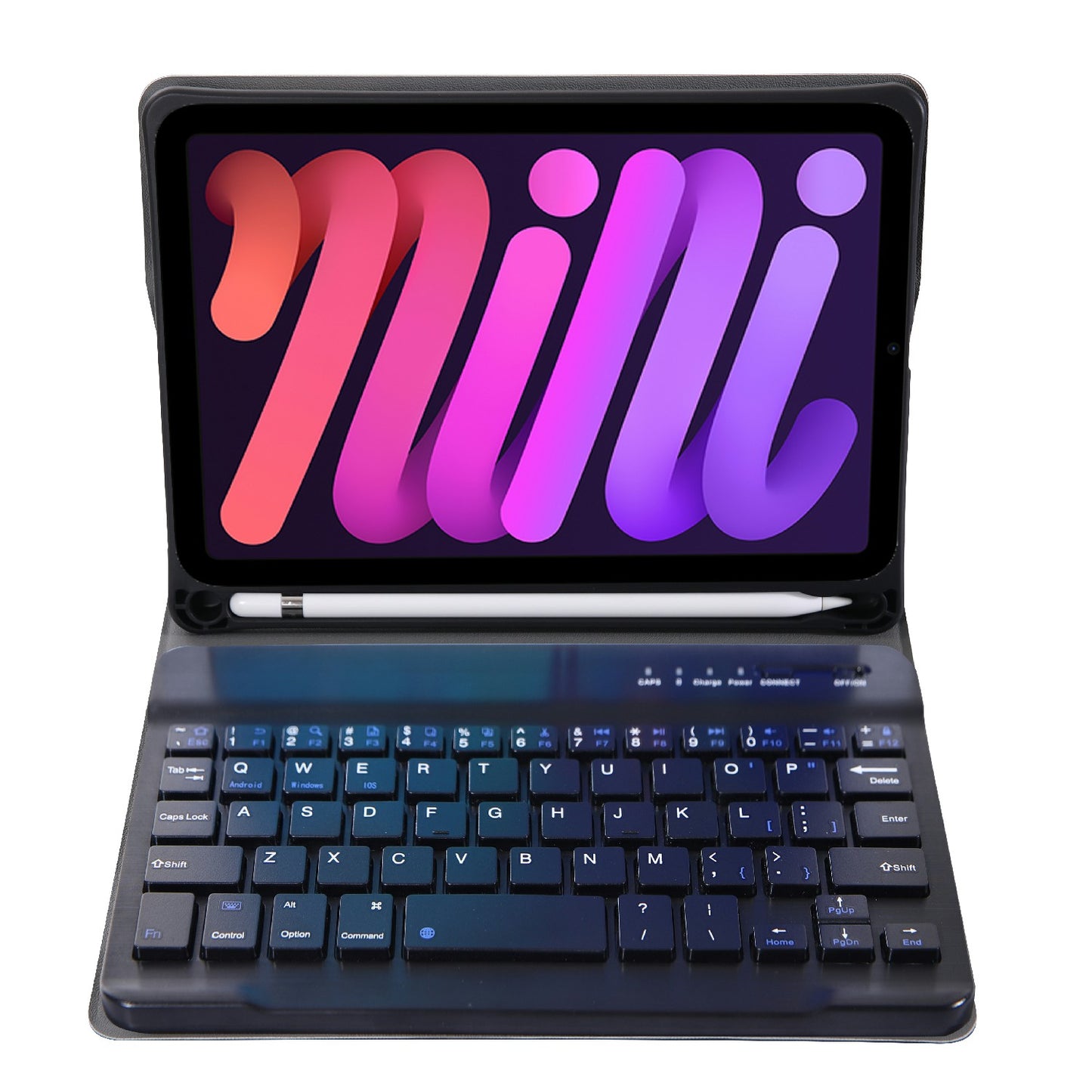 A06B Ultra-thin Leather Stand Protective Case Shell + Bluetooth Keyboard with Pen Slot for iPad mini (2021)