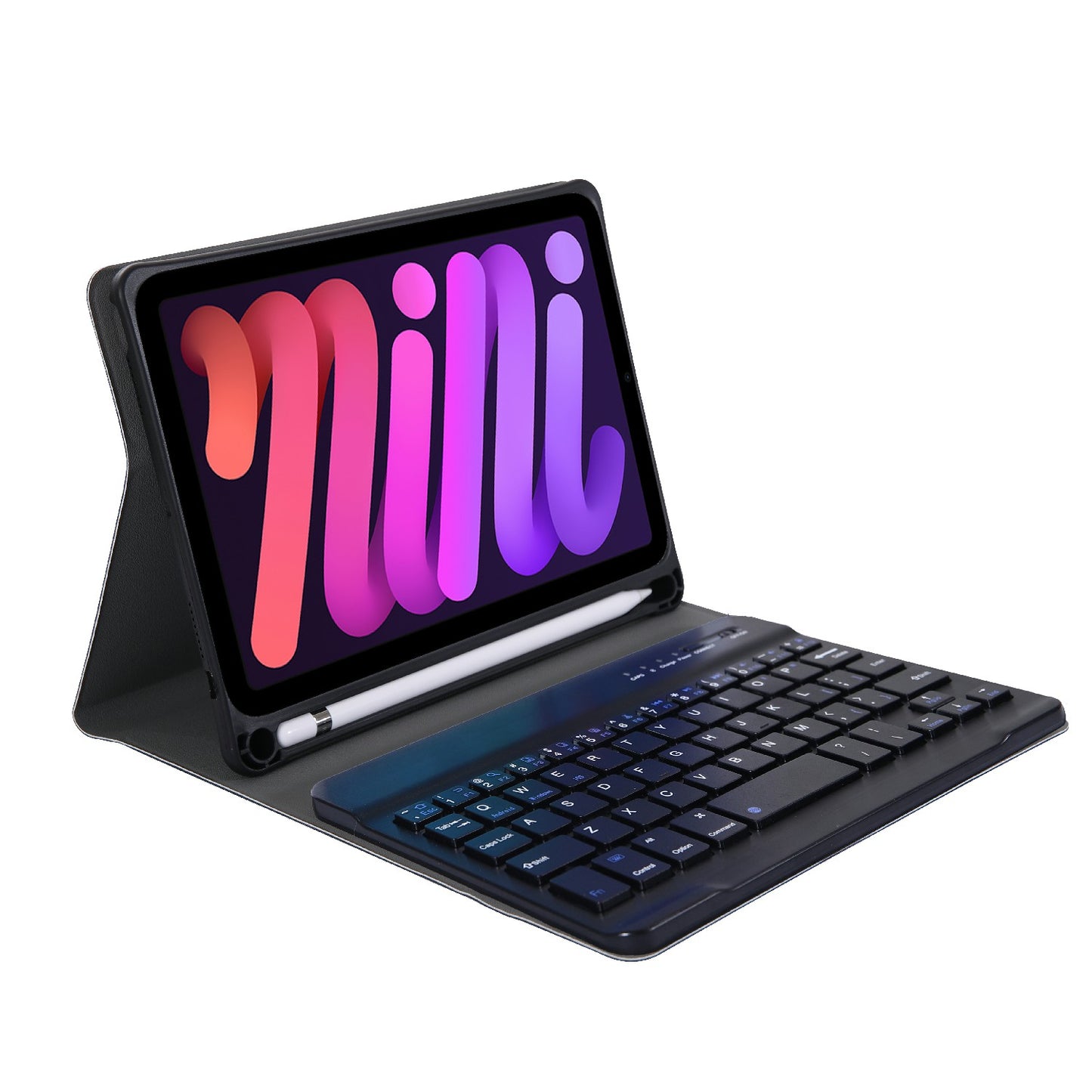 A06B Ultra-thin Leather Stand Protective Case Shell + Bluetooth Keyboard with Pen Slot for iPad mini (2021)