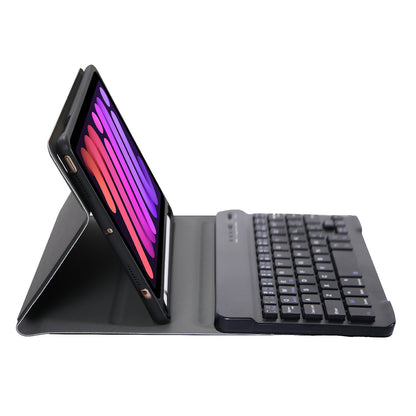 A06B Ultra-thin Leather Stand Protective Case Shell + Bluetooth Keyboard with Pen Slot for iPad mini (2021)