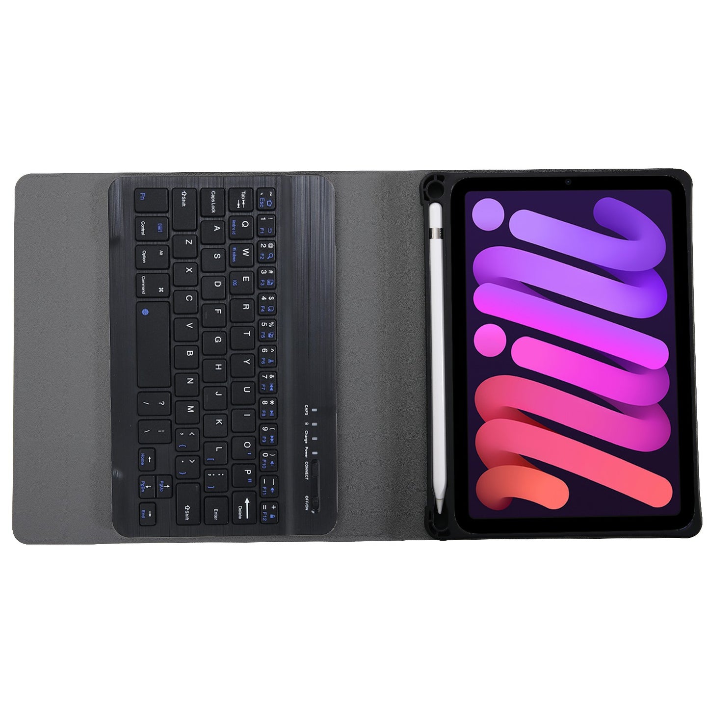 A06B Ultra-thin Leather Stand Protective Case Shell + Bluetooth Keyboard with Pen Slot for iPad mini (2021)