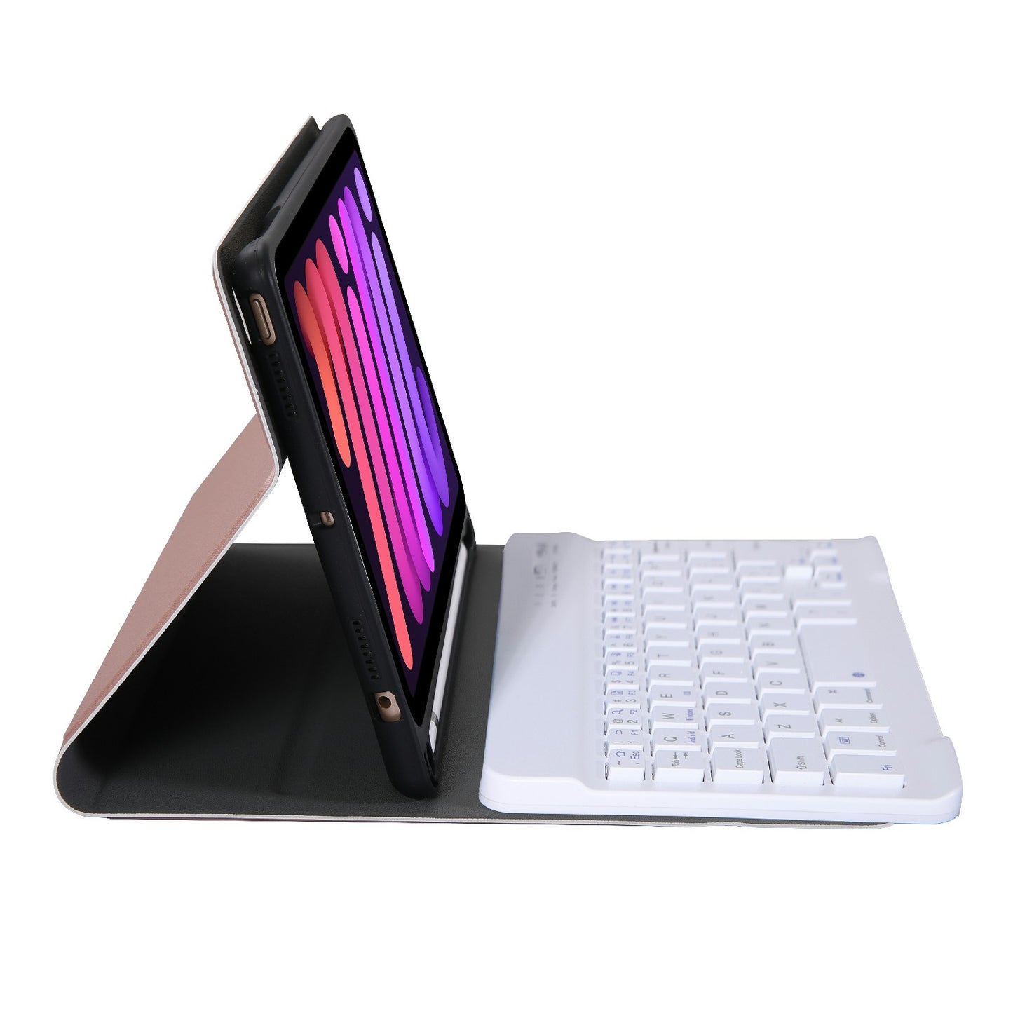 A06B Ultra-thin Leather Stand Protective Case Shell + Bluetooth Keyboard with Pen Slot for iPad mini (2021)