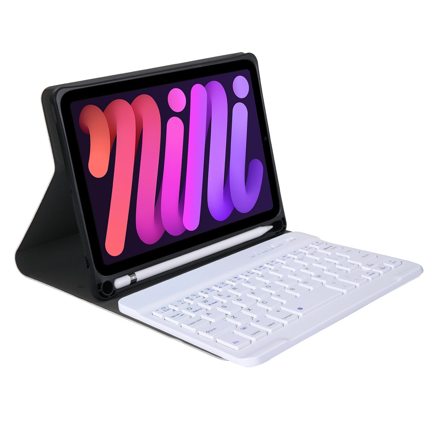 A06B Ultra-thin Leather Stand Protective Case Shell + Bluetooth Keyboard with Pen Slot for iPad mini (2021)