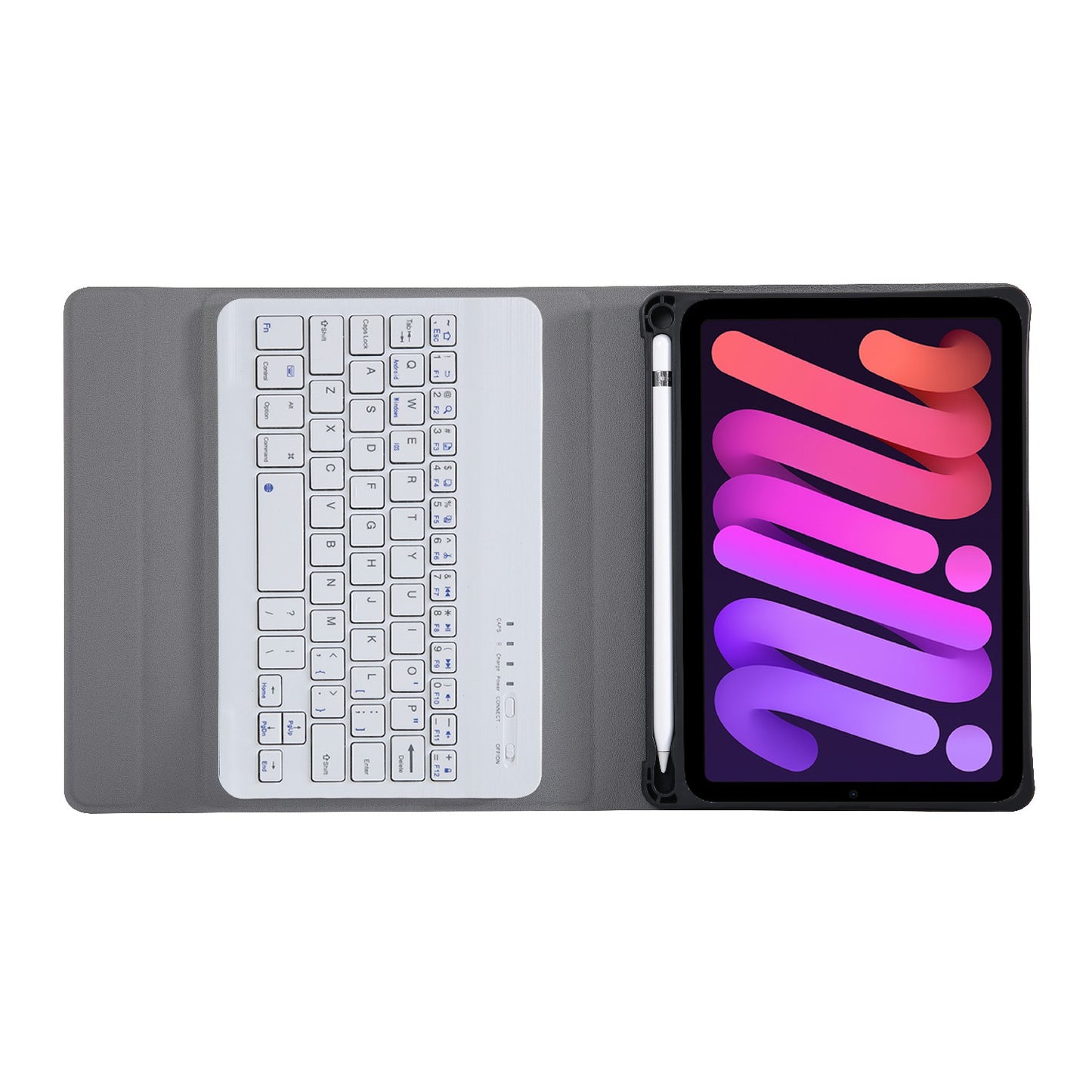 A06B Ultra-thin Leather Stand Protective Case Shell + Bluetooth Keyboard with Pen Slot for iPad mini (2021)