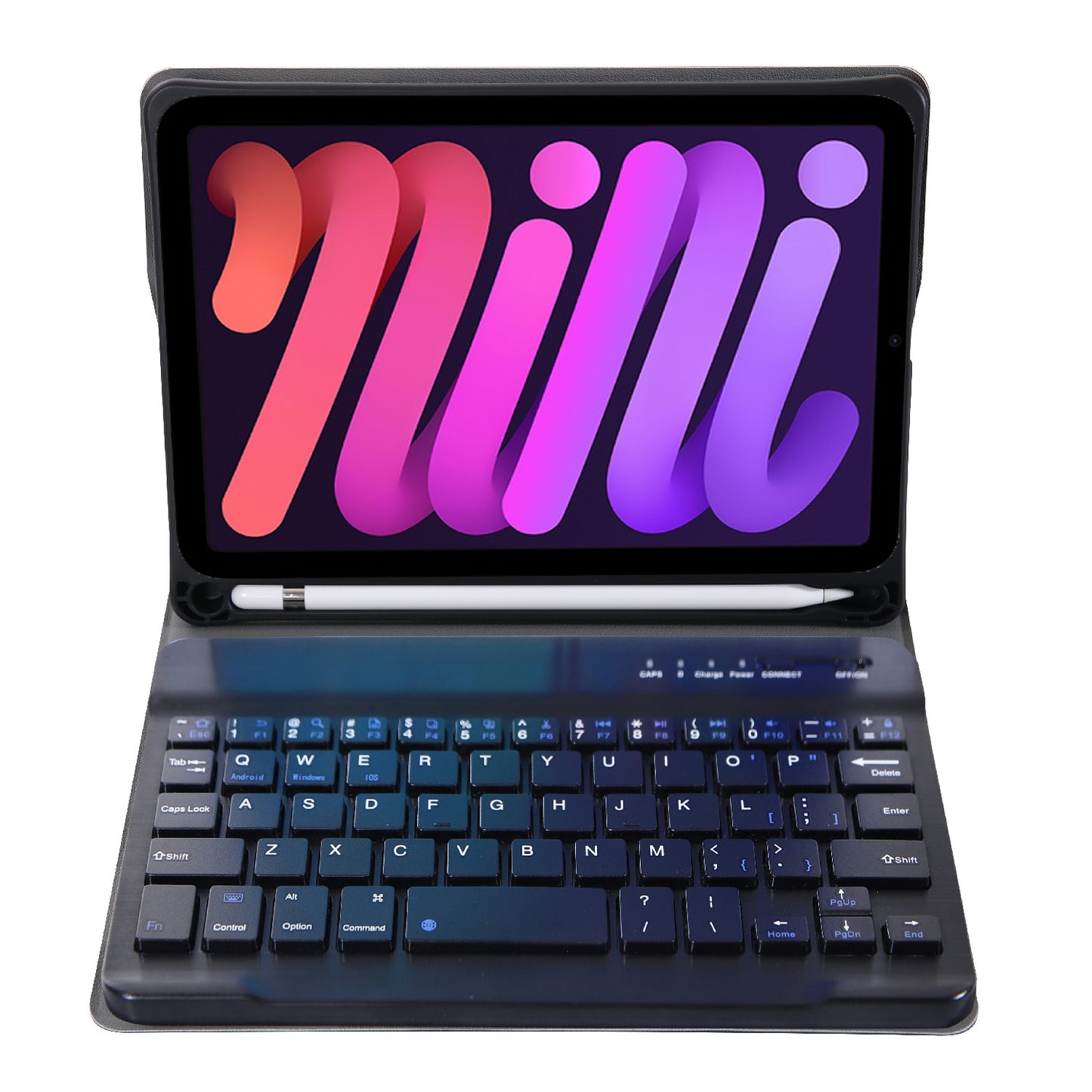 A06B Ultra-thin Leather Stand Protective Case Shell + Bluetooth Keyboard with Pen Slot for iPad mini (2021)