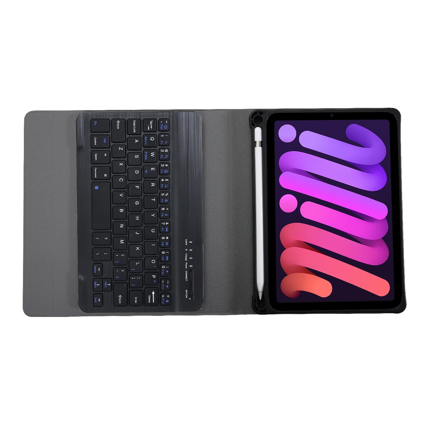 A06B Ultra-thin Leather Stand Protective Case Shell + Bluetooth Keyboard with Pen Slot for iPad mini (2021)