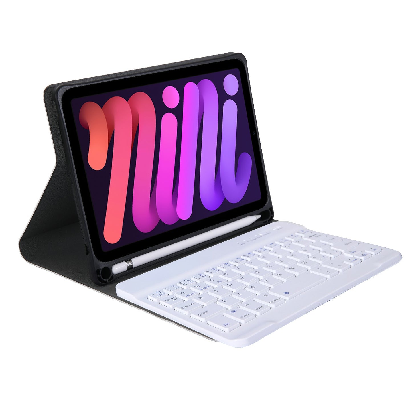 A06B Ultra-thin Leather Stand Protective Case Shell + Bluetooth Keyboard with Pen Slot for iPad mini (2021)
