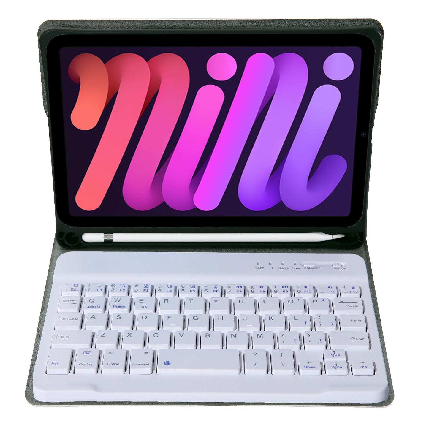 A06B Ultra-thin Leather Stand Protective Case Shell + Bluetooth Keyboard with Pen Slot for iPad mini (2021)