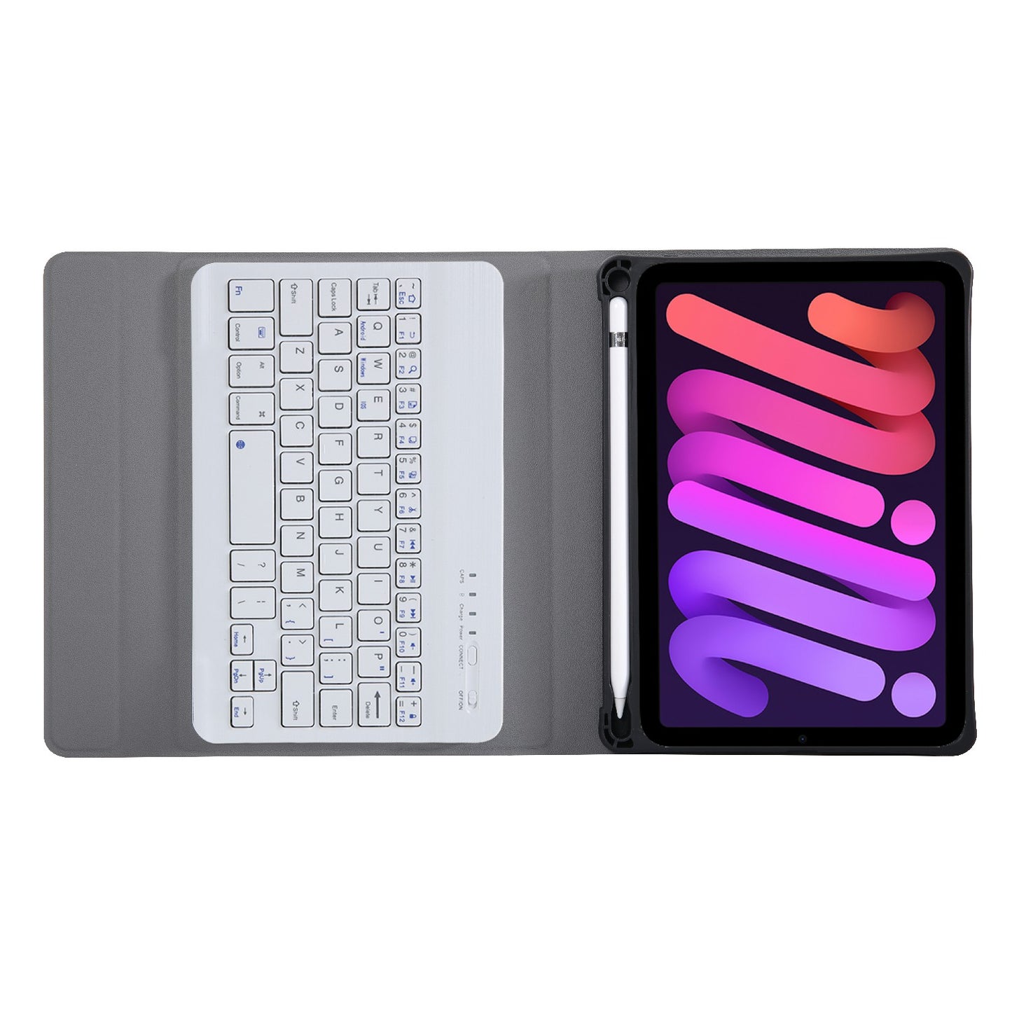 A06B Ultra-thin Leather Stand Protective Case Shell + Bluetooth Keyboard with Pen Slot for iPad mini (2021)