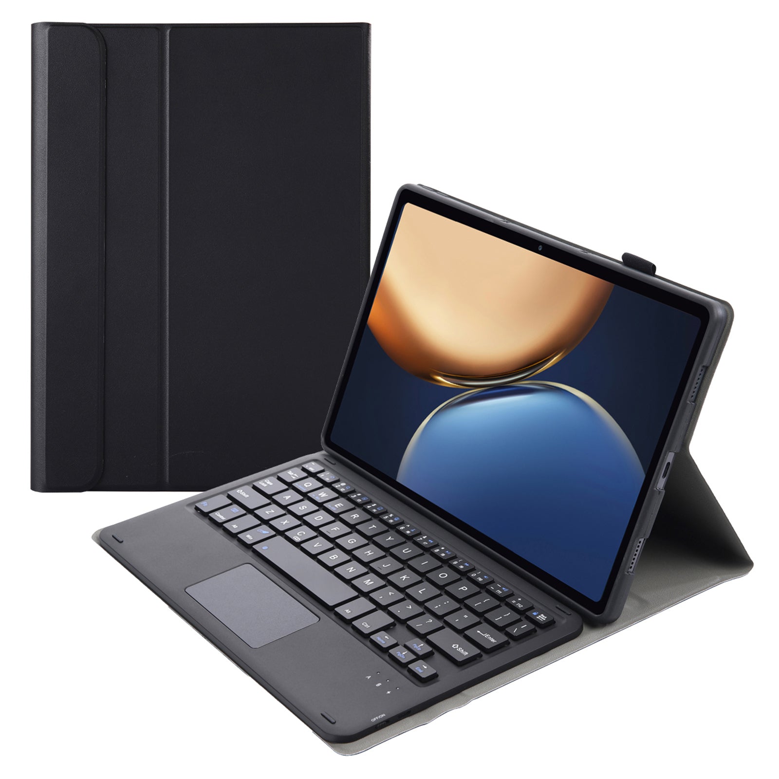 AHV7-A Leather Tablet Stand Inner TPU Protective Case + Touch Bluetooth Keyboard for Honor Pad V7 Pro 11-inch