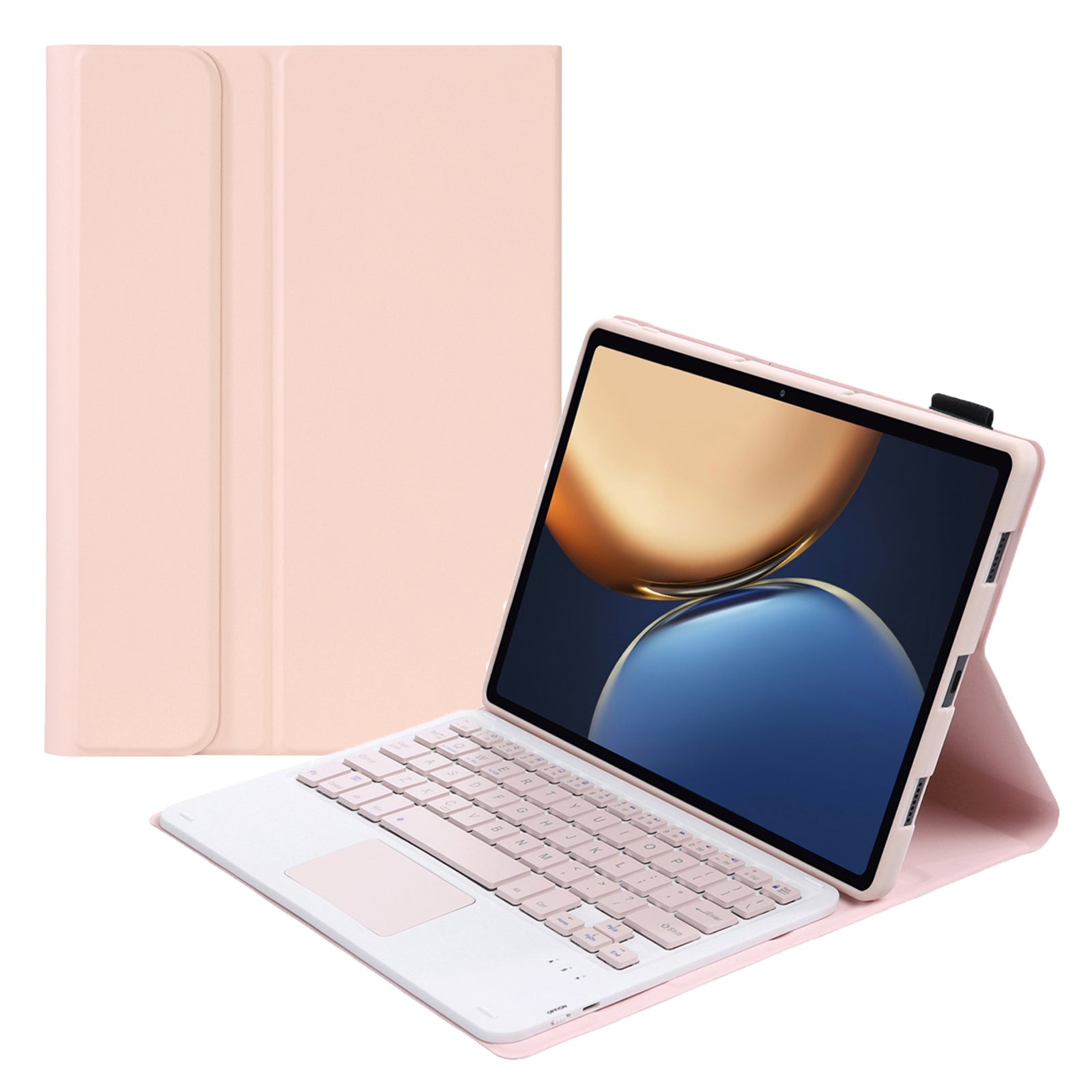 AHV7-A Leather Tablet Stand Inner TPU Protective Case + Touch Bluetooth Keyboard for Honor Pad V7 Pro 11-inch