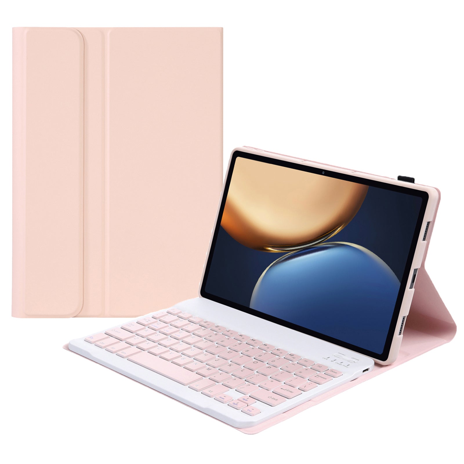 AHV7 Ultra-thin Leather Cover Inner TPU Tablet Protective Case + Wireless Bluetooth Keyboard for Honor Pad V7 Pro 11-inch