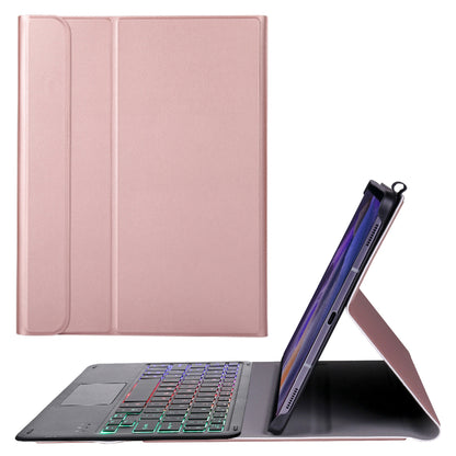 A08-A Bluetooth 3.0 Wireless Keyboard Leather Case 200mAh with Touch Mouse for Samsung Galaxy Tab A 8.0 2021 (SM-X205/X200)