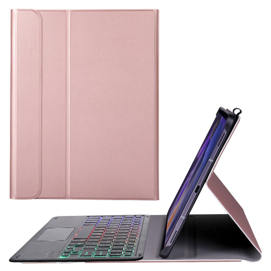 A08-A Bluetooth 3.0 Wireless Keyboard Leather Case 200mAh with Touch Mouse for Samsung Galaxy Tab A 8.0 2021 (SM-X205/X200)
