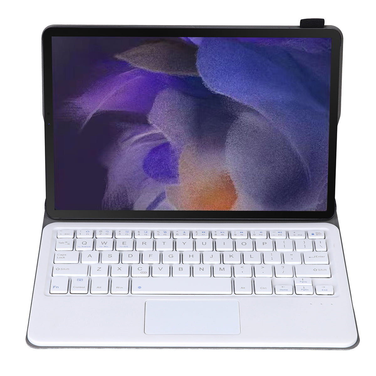 A08-A Bluetooth 3.0 Wireless Keyboard Leather Case 200mAh with Touch Mouse for Samsung Galaxy Tab A 8.0 2021 (SM-X205/X200)