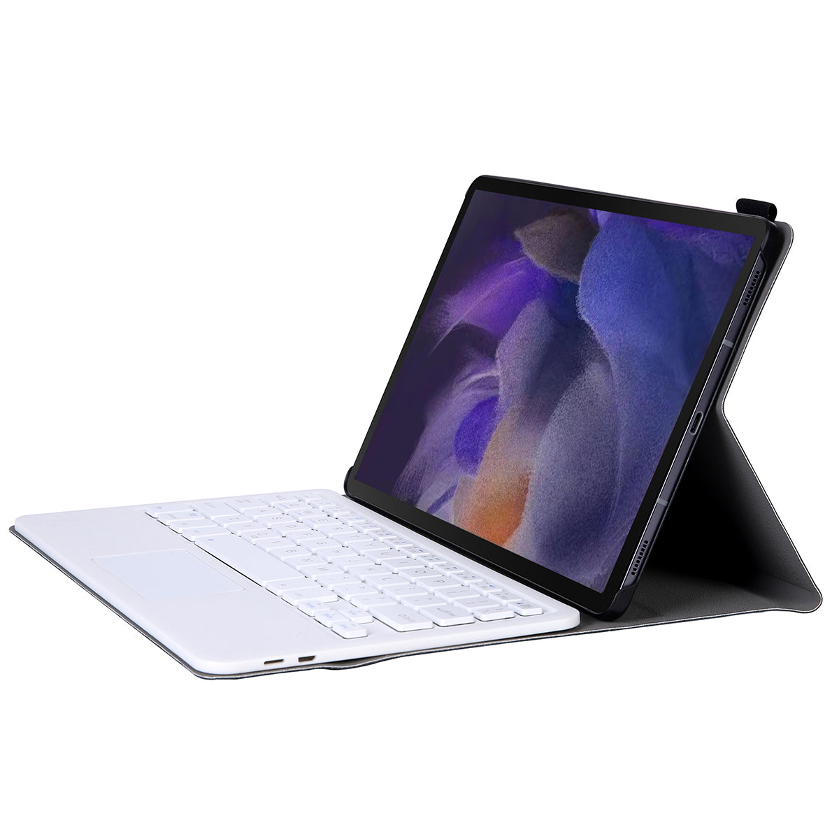 A08-A Bluetooth 3.0 Wireless Keyboard Leather Case 200mAh with Touch Mouse for Samsung Galaxy Tab A 8.0 2021 (SM-X205/X200)