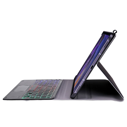 A08-AS Backlit Keyboard Leather Case with Touch Mouse 200mAh Bluetooth 3.0 Wireless Keyboard for Samsung Galaxy Tab A 8.0 2021 (SM-X205/X200)
