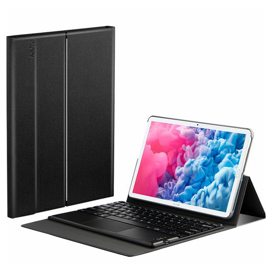 JIUYU Touchpad Bluetooth Keyboard PU Leather Case Cover with Hinge Stand for Huawei MatePad 10.8 (2020)