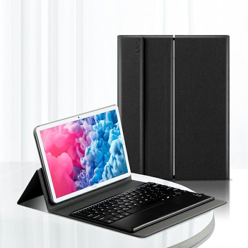 JIUYU Touchpad Bluetooth Keyboard PU Leather Case Cover with Hinge Stand for Huawei MatePad 10.8 (2020)