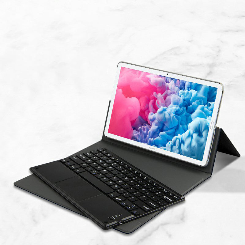 JIUYU Touchpad Bluetooth Keyboard PU Leather Case Cover with Hinge Stand for Huawei MatePad 10.8 (2020)