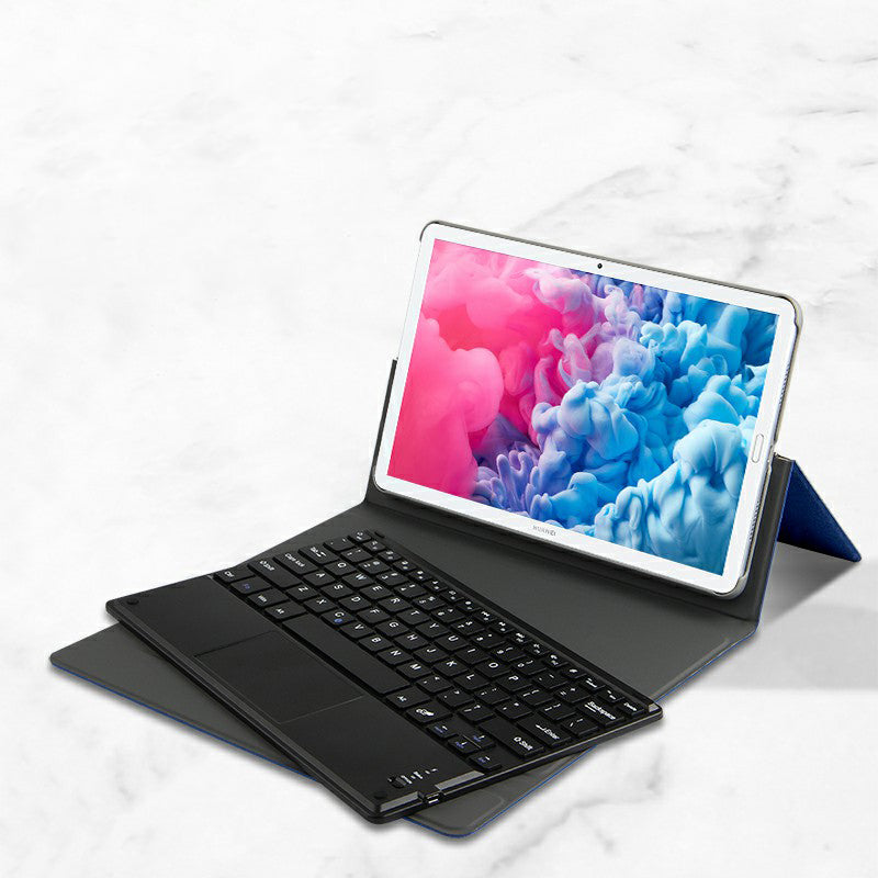 JIUYU Touchpad Bluetooth Keyboard PU Leather Case Cover with Hinge Stand for Huawei MatePad 10.8 (2020)