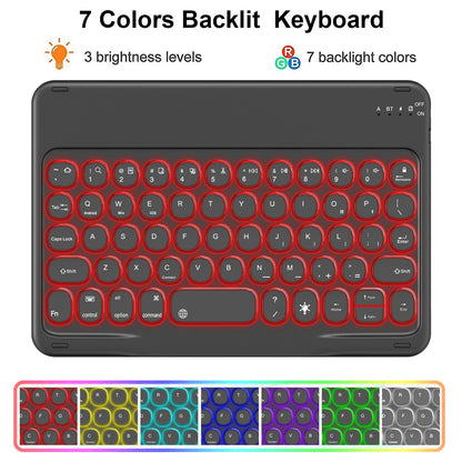Detachable TPU Tablet Stand Case Shock Resistant Magnetic Detachable Bluetooth Keyboard Protective Cover with Backlit for iPad mini (2021)