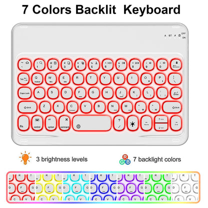 Detachable TPU Tablet Stand Case Shock Resistant Magnetic Detachable Bluetooth Keyboard Protective Cover with Backlit for iPad mini (2021)