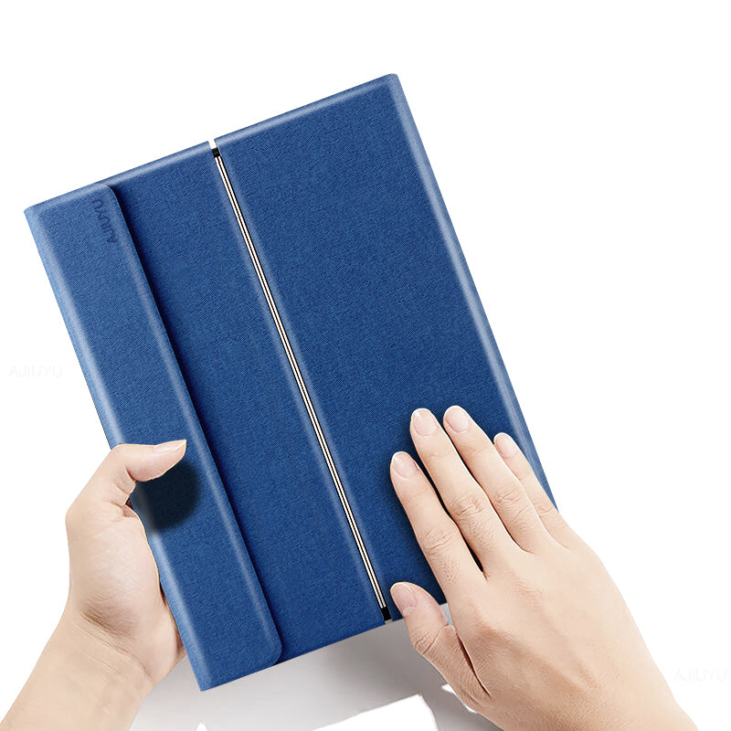 JIUYU 2-in-1 Detachable Touchpad Bluetooth Keyboard + Drop-proof Hinge Tri-fold Stand Leather Well-protected Case for Samsung Galaxy Tab S7 11inch/Tab S8