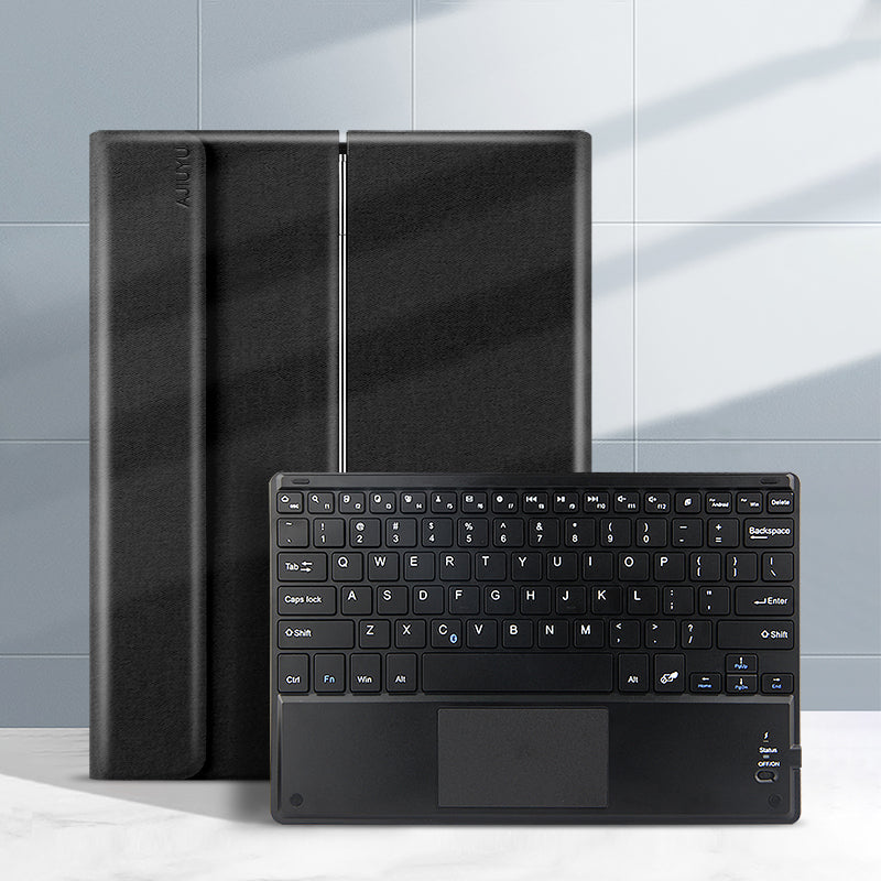 JIUYU 2-in-1 Detachable Touchpad Bluetooth Keyboard + Anti-fall Leather Case with Hinge Tri-fold Stand for Xiaomi Pad 5/5 Pro