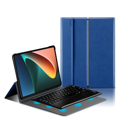 JIUYU 2-in-1 Detachable Touchpad Bluetooth Keyboard + Anti-fall Leather Case with Hinge Tri-fold Stand for Xiaomi Pad 5/5 Pro