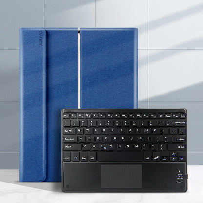 JIUYU 2-in-1 Detachable Touchpad Bluetooth Keyboard + Anti-fall Leather Case with Hinge Tri-fold Stand for Xiaomi Pad 5/5 Pro