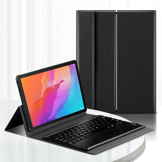 JIUYU Detachable Bluetooth Touchpad Keyboard + Adjustable Stand Hinge Leather Case for Huawei Enjoy Tablet 2 10.1