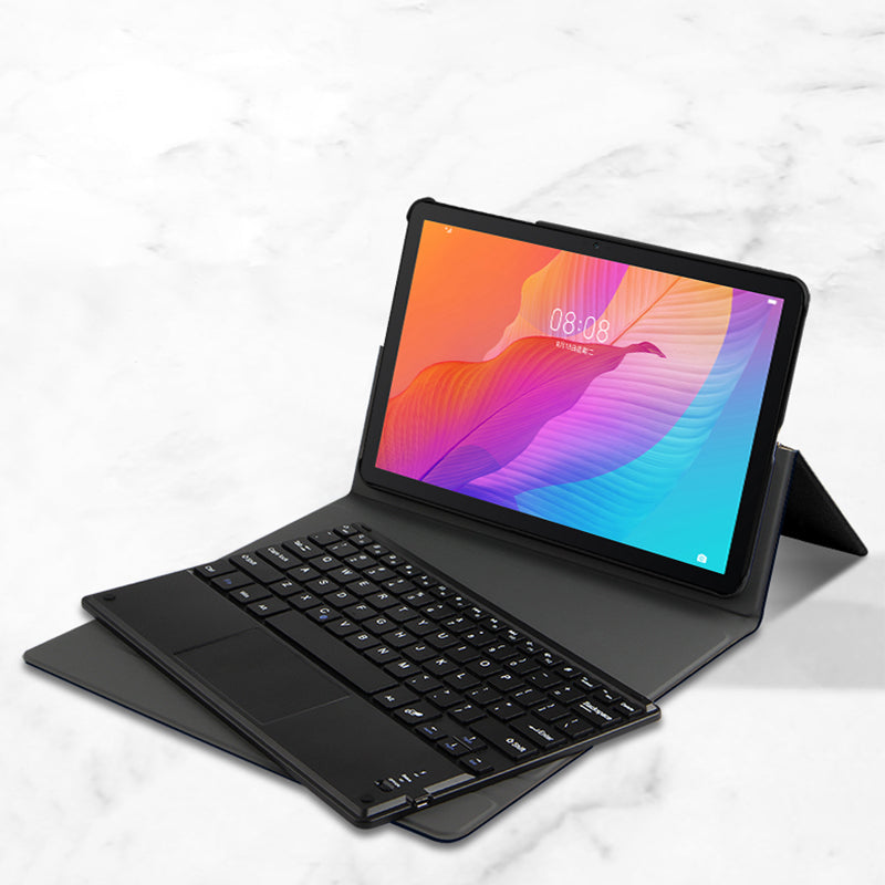 JIUYU Detachable Bluetooth Touchpad Keyboard + Adjustable Stand Hinge Leather Case for Huawei Enjoy Tablet 2 10.1