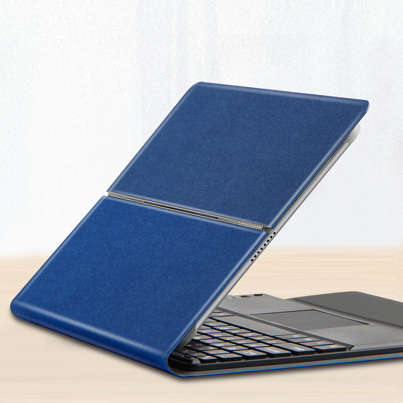 JIUYU Detachable Bluetooth Touchpad Keyboard + PU Leather Foldable Stand Hinge Case Cover for Lenovo Tab M10 Plus 10.3 inch