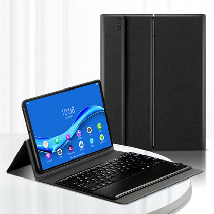 JIUYU Detachable Bluetooth Touchpad Keyboard + PU Leather Foldable Stand Hinge Case Cover for Lenovo Tab M10 Plus 10.3 inch
