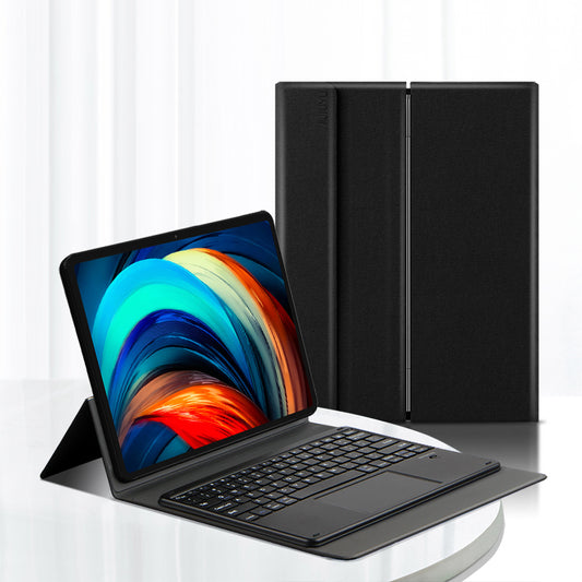 JIUYU 2-in-1 Bluetooth Touchpad Keyboard + Magnetic Absorption Stand Hinge Leather Case for Lenovo Pad Pro 12.6 inch