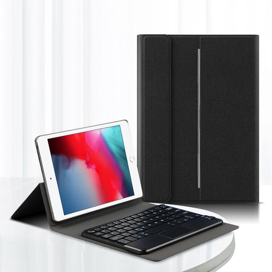 JIUYU Detachable Touchpad Bluetooth Magnetic Absorption Keyboard + Hinge Multi-angle Stand Slim Leather Cover Case for Apple iPad mini 4/mini (2019) 7.9 inch
