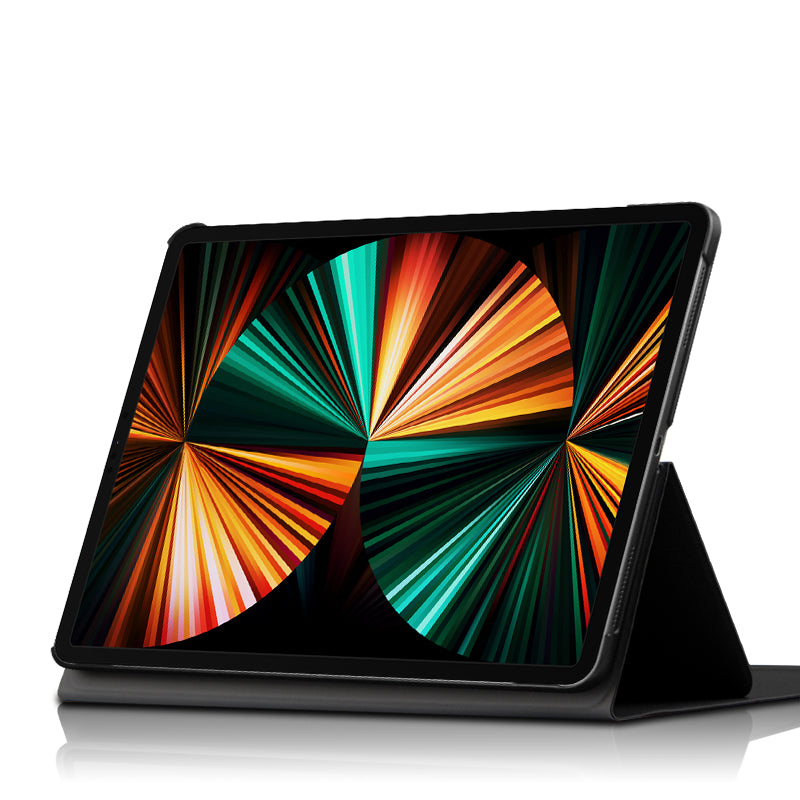 JIUYU Detachable Bluetooth Touchpad Multi-color Backlit Design Keyboard + Multi-angle Hinge Stand Leather Case Protector for iPad Pro 12.9-inch (2020)/(2021)